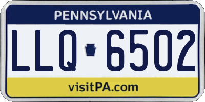 PA license plate LLQ6502