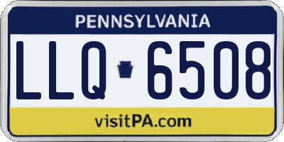 PA license plate LLQ6508