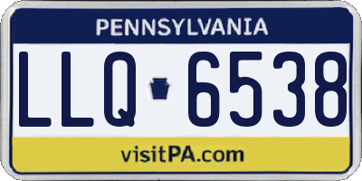 PA license plate LLQ6538