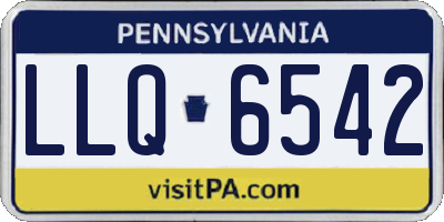 PA license plate LLQ6542