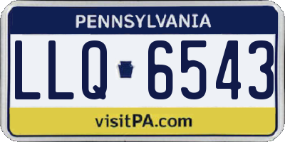 PA license plate LLQ6543