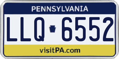 PA license plate LLQ6552