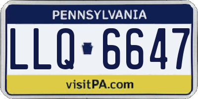 PA license plate LLQ6647