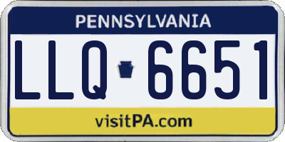 PA license plate LLQ6651
