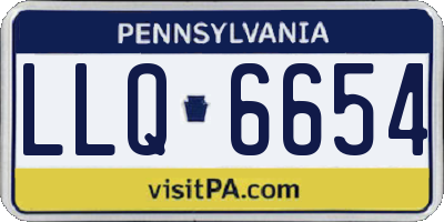 PA license plate LLQ6654