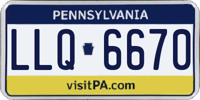 PA license plate LLQ6670