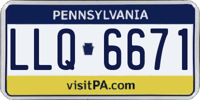 PA license plate LLQ6671