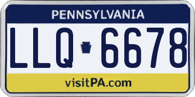 PA license plate LLQ6678