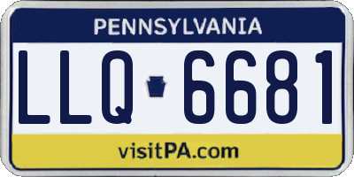 PA license plate LLQ6681