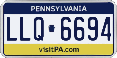 PA license plate LLQ6694