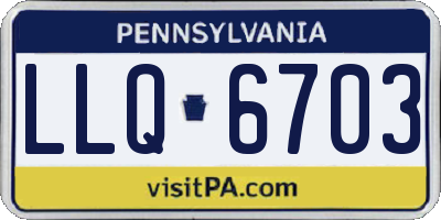 PA license plate LLQ6703