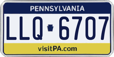 PA license plate LLQ6707