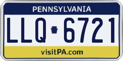 PA license plate LLQ6721