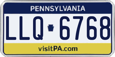 PA license plate LLQ6768