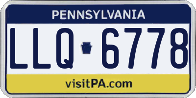 PA license plate LLQ6778