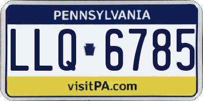 PA license plate LLQ6785