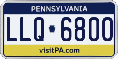 PA license plate LLQ6800