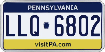 PA license plate LLQ6802