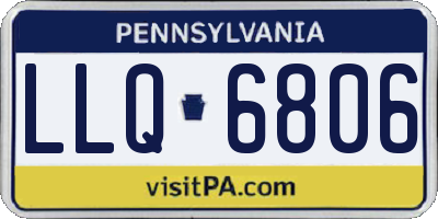 PA license plate LLQ6806