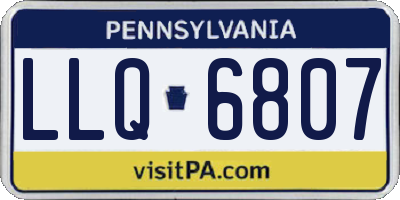 PA license plate LLQ6807