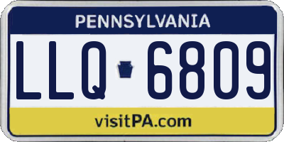 PA license plate LLQ6809