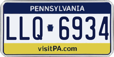 PA license plate LLQ6934