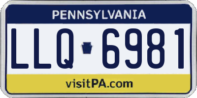PA license plate LLQ6981