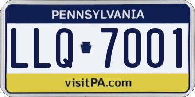 PA license plate LLQ7001