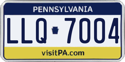 PA license plate LLQ7004