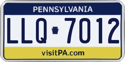 PA license plate LLQ7012
