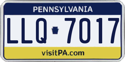 PA license plate LLQ7017