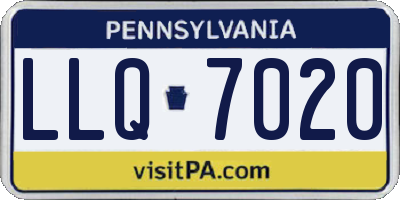 PA license plate LLQ7020