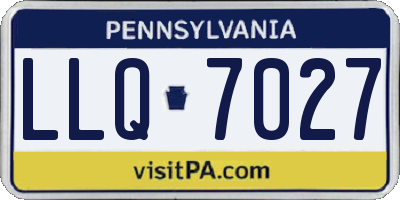 PA license plate LLQ7027