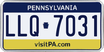 PA license plate LLQ7031