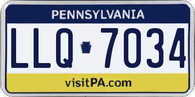 PA license plate LLQ7034
