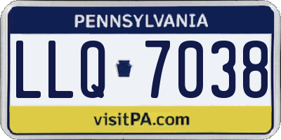 PA license plate LLQ7038