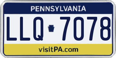 PA license plate LLQ7078