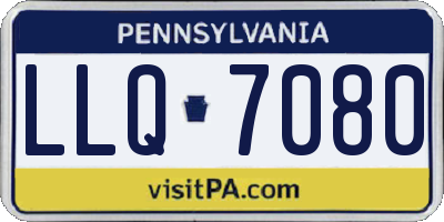 PA license plate LLQ7080