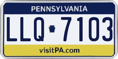 PA license plate LLQ7103