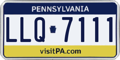 PA license plate LLQ7111