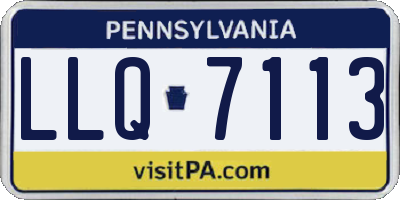 PA license plate LLQ7113