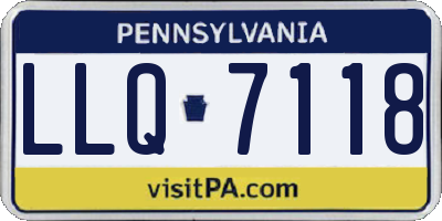 PA license plate LLQ7118