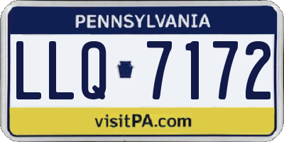 PA license plate LLQ7172