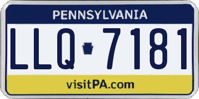 PA license plate LLQ7181