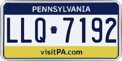 PA license plate LLQ7192