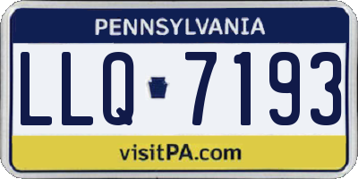 PA license plate LLQ7193