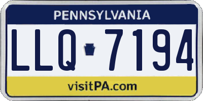 PA license plate LLQ7194
