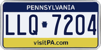 PA license plate LLQ7204