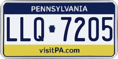 PA license plate LLQ7205