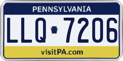 PA license plate LLQ7206